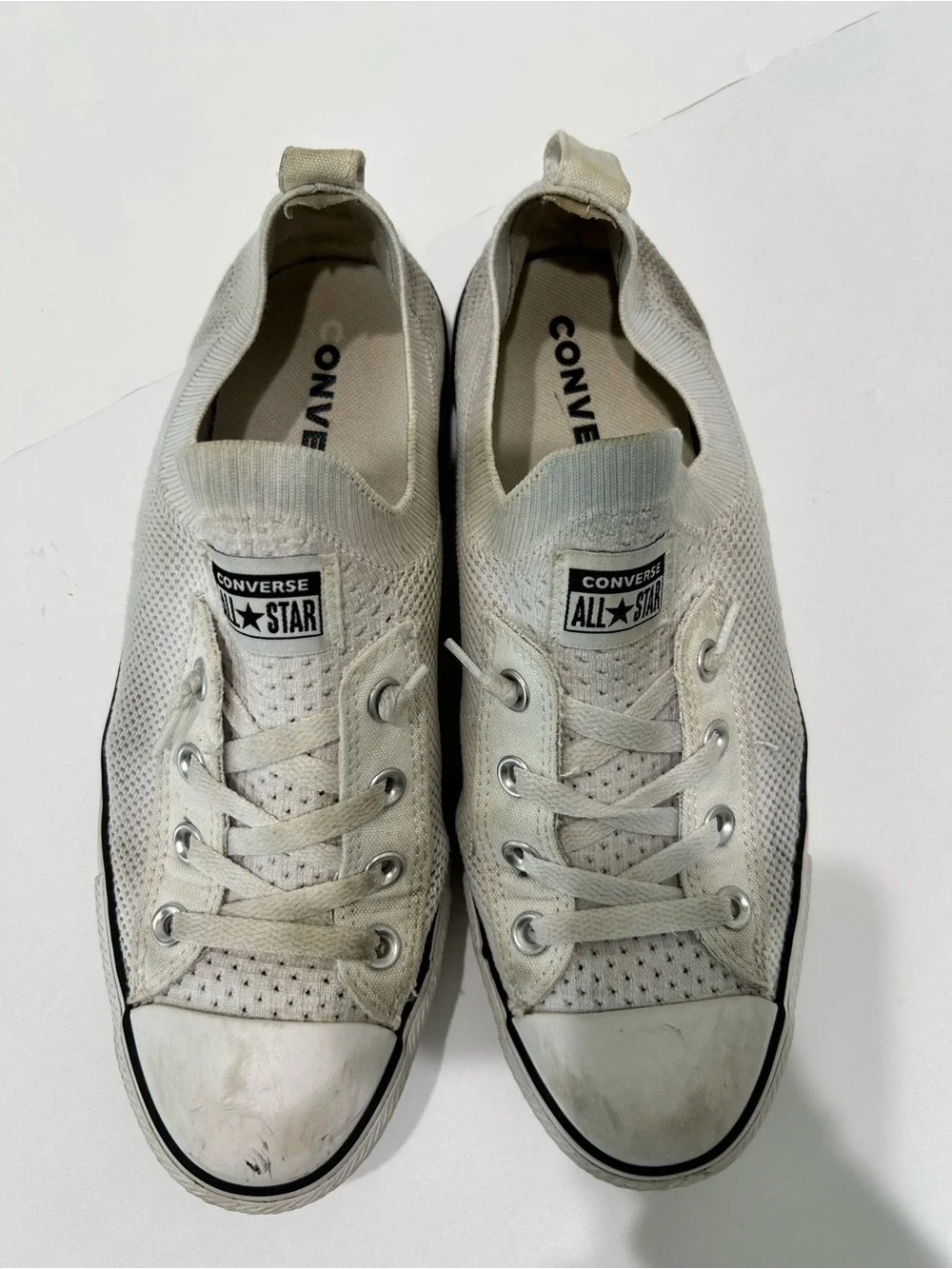 Converse Women’s White Knit Low-Top Sneakers